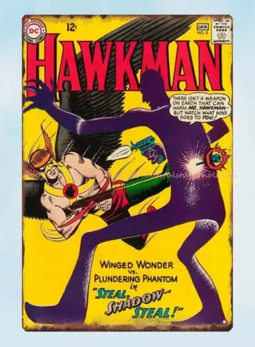 wall ornaments comic superheroes Hawkman metal tin sign