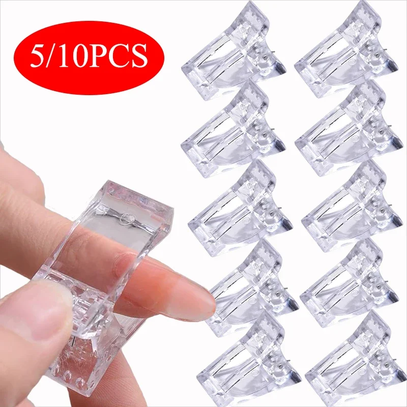 Transparent Acrylic Nail Clip 5/10PCS Quickily Building Tips Clips Finger Nail Gel Polish Extension UV Lamps Manicure Art Tools