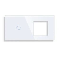 Bingoelec Toughened Switch Glass Panel with Socket Frame 86*157mm for Wholesale White Grey Black Golden