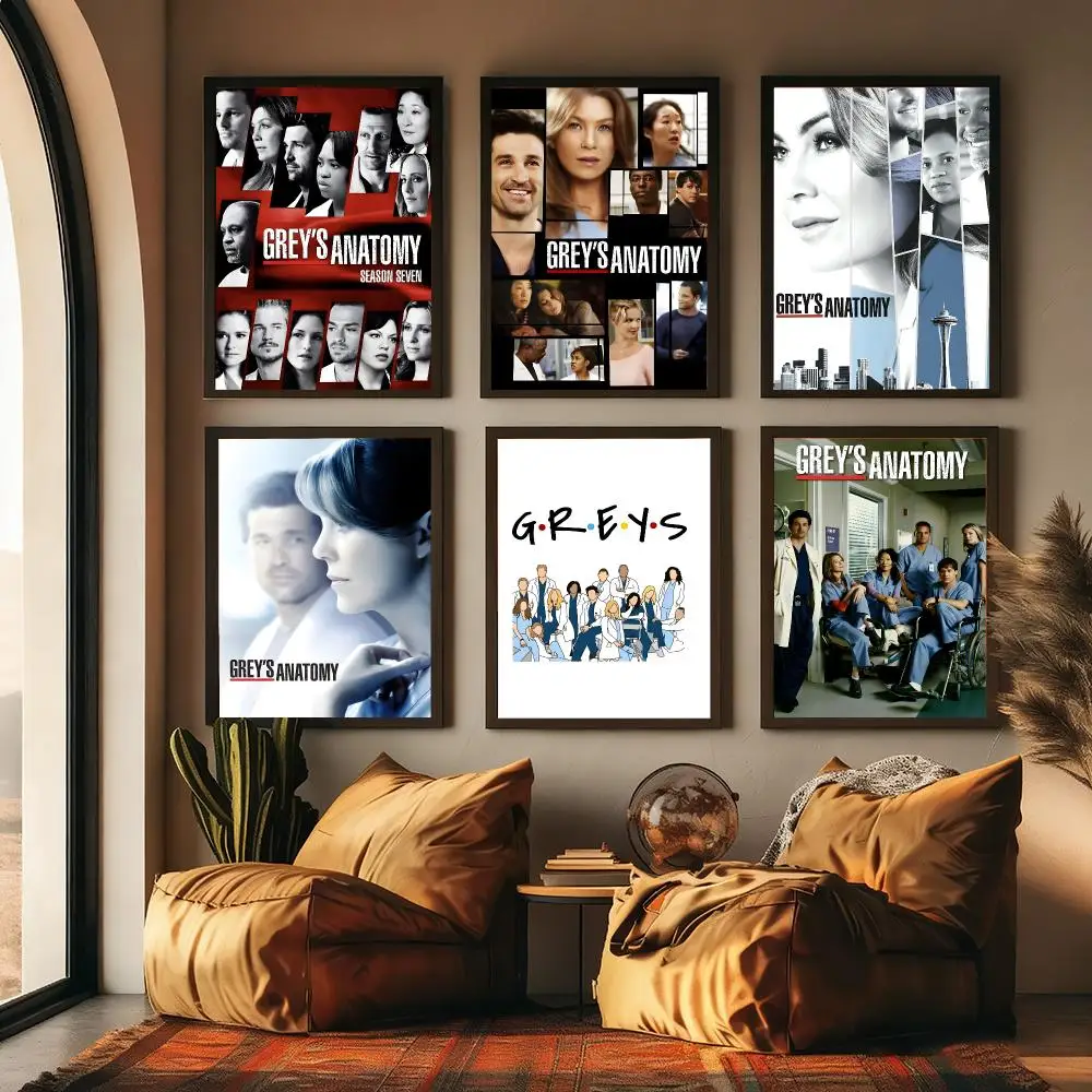 Greys Anatomy TV Poster Sticky Wall Art Printing Waterproof Home Living Bed Room Aesthetic Decor