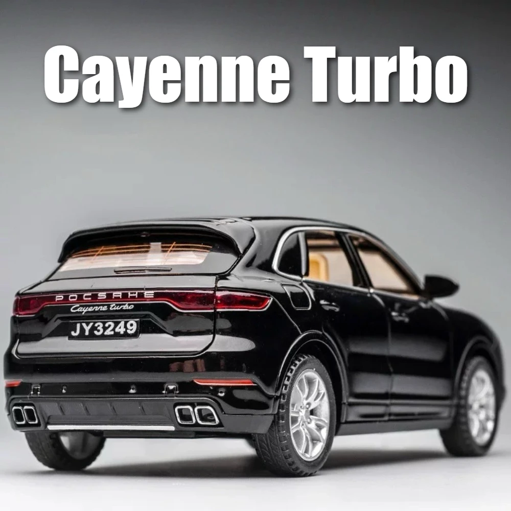 1:32 Cayenne Turbo 911 GT3 Car Model Toy Alloy Diecast Music Light Doors Opened Pull Back Miniature Vehicle Boy Interactive Toys