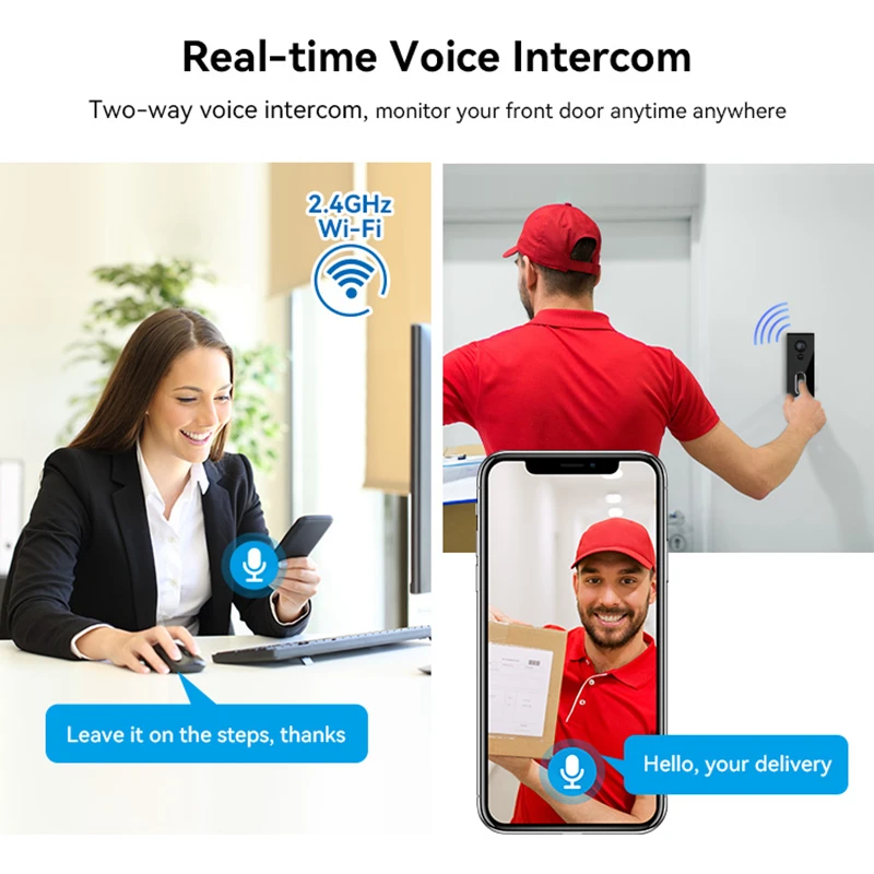 Tuya-ワイヤレスドアベル,スマートホーム,屋外,セキュリティ保護,Wifi,alexa,Google,スマートライフ用のドアベル