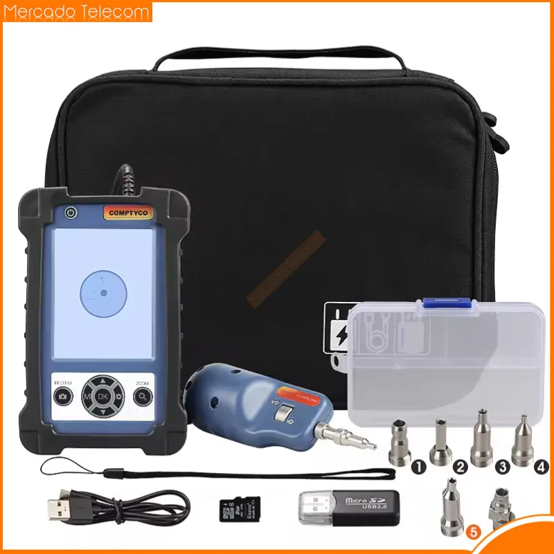 

Fiber Microscope Optical Fiber Video Inspection Probe Fiber Inspector With LCD Monitor，APC/UPC Tips