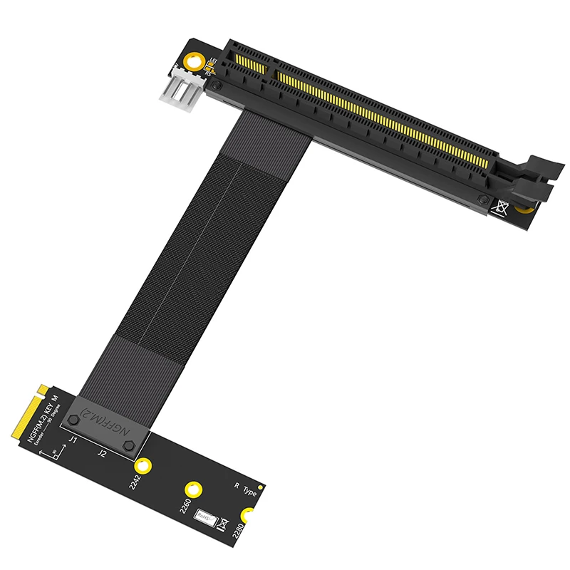 Adaptador M.2 NVME a PCIE X16, Cable de extensión de vídeo gráfico, PCI Express 3,0, 16X a M, Cable elevador de llave para SSD 2242/2260/2280 NVME