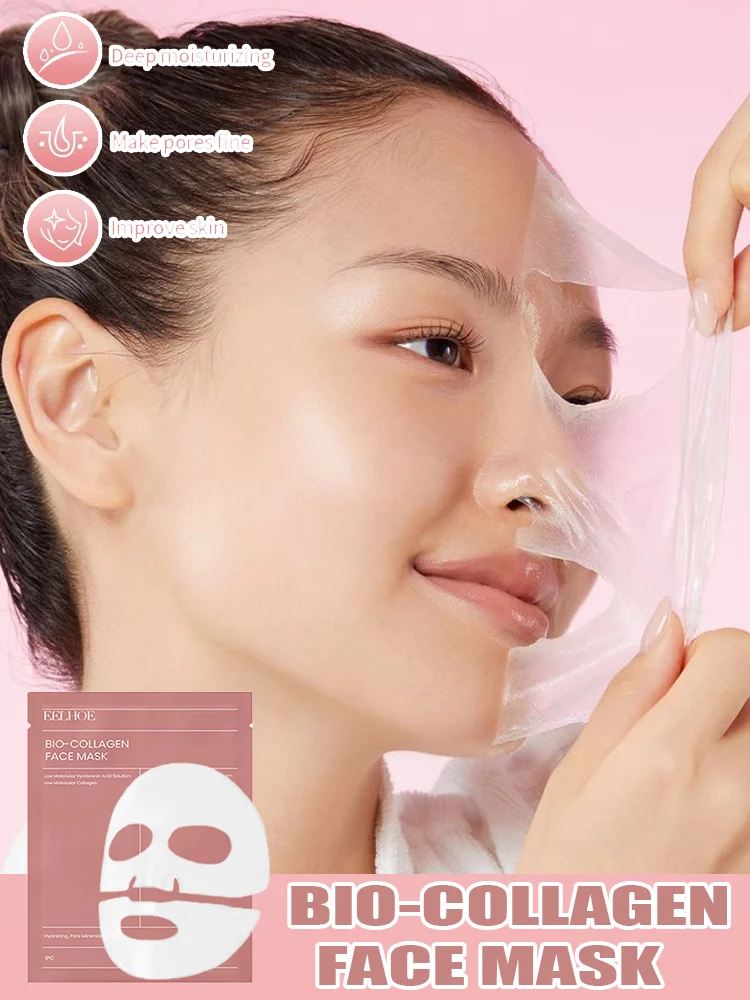 

2025 Bio Collagen Face Mask Shrink Pores Deep Hydrating Overnight Mask Moisturizing Refreshing Brightening Face Skin Care