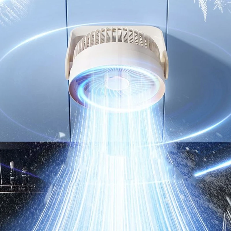 พัดลมตั้งโต๊ะจอแสดงผลดิจิตอลที่เงียบสงบพัดลมพกพาสำหรับห้องนอนห้องครัวบ้านกลางแจ้ง 5 ความเร็วขนาดเล็ก Camping ตาราง