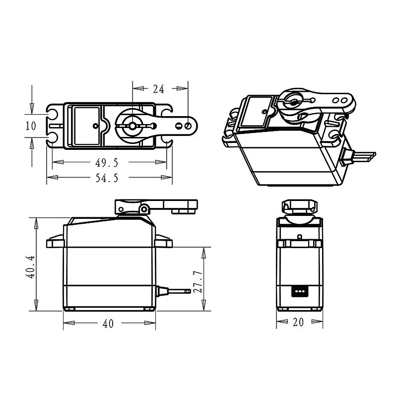 4 pezzi BLS3335 Servo senza spazzole da 35 kg - Custodia completamente in metallo Ingranaggi metallici Sterzo impermeabile per competizioni RC e robot pesanti