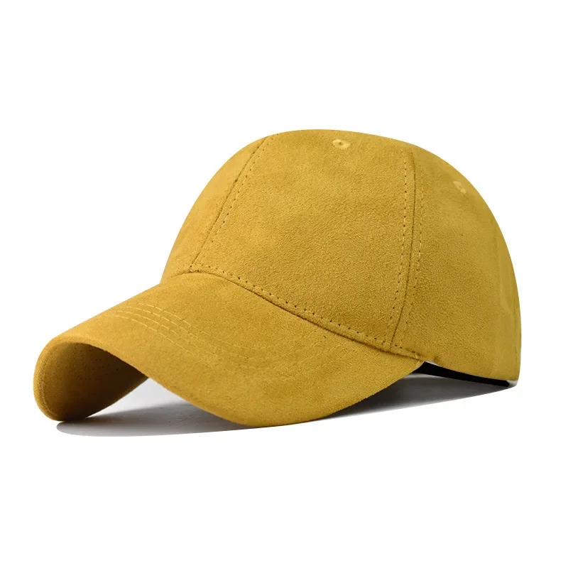 Neue Großhandel Wildleder Baseball Cap Herbst Winter für Männer Frauen Winter Solide Straße Hut Unisex Einstellbar Casual Plain Gorra Caps – Detail 7