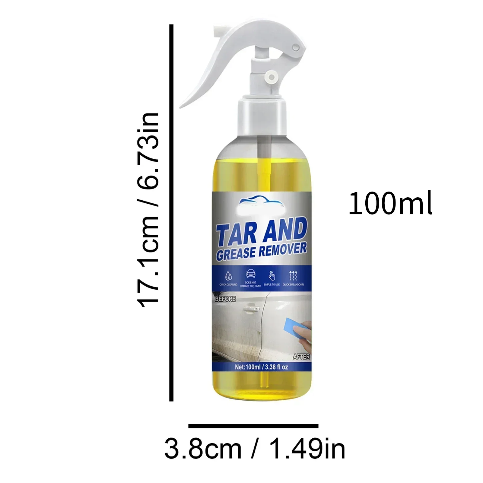 100ml Car Scratch Remover Car Glass Coating Hydrophobic Spray Auto Glass Cleaner Agent Waterproof Oil Film Degreaser Remove Oil