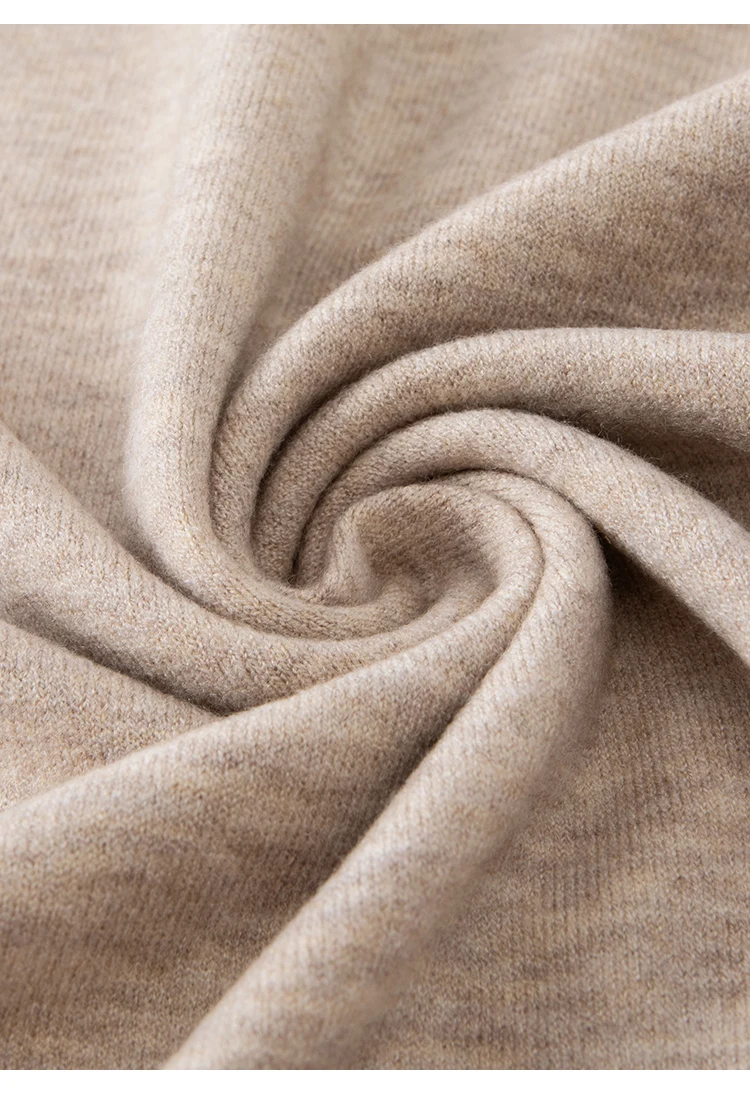ML62115 Damen-Pullover mit Polokragen, Langarm, Strickpullover mit Kontrastkragen, Modal-Mischung mit Schal, lässiger Pullover für den Frühherbst – Detail 15