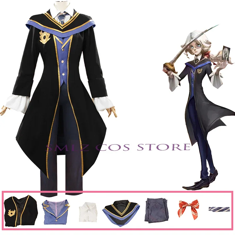 Joseph Cosplay Game Identity Ⅴ Desaulniers School Uniform Former Count Desaulniers Costume Photographer Wig Set Man Party Outfit