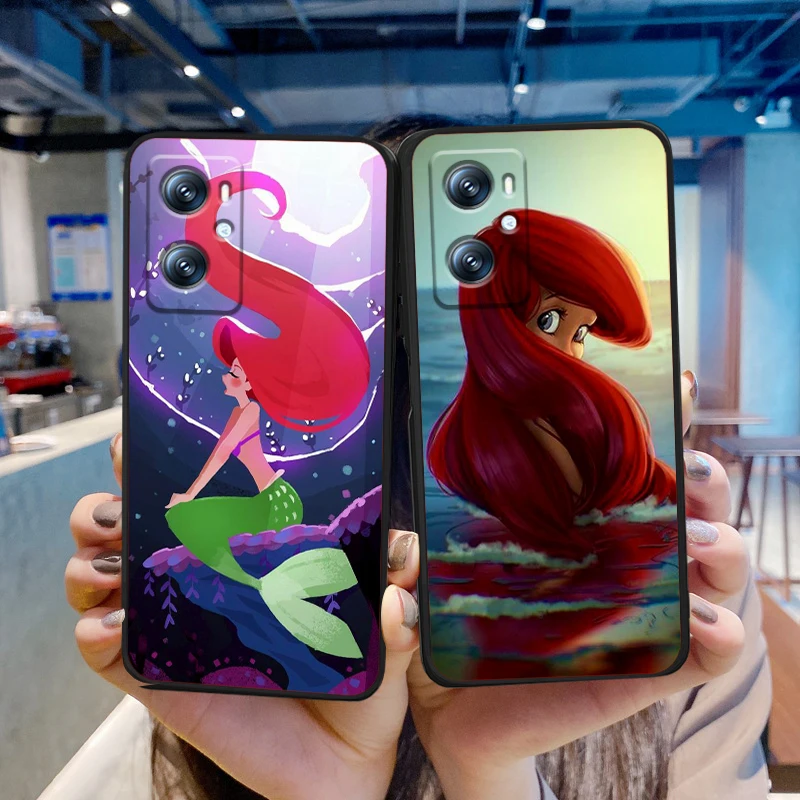 Disney Ariel The Little Mermaid For Xiaomi Redmi 9A 9C 9AT 10C 9 9T 10 12C 13C A3 12 K60 A1 K50 K40 5G Black Funda Phone Case