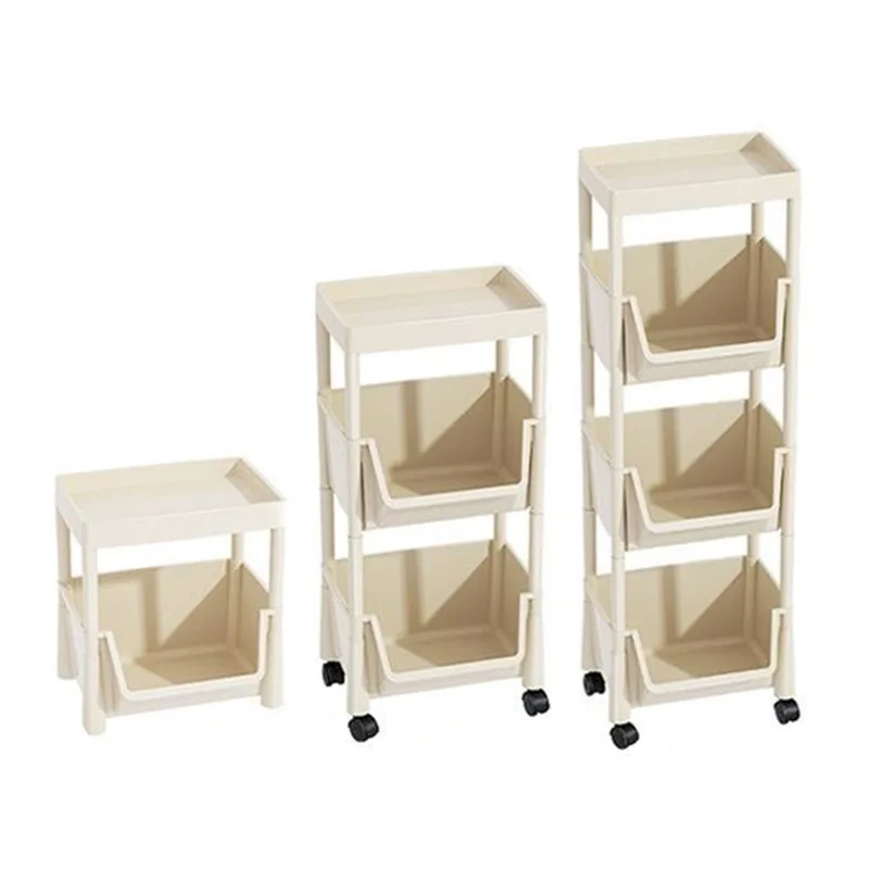 Bookcases Rack Cart Home Toy Storage Reading Shelves Children Furniture with Wheels Removable Floor Small Bookshelves