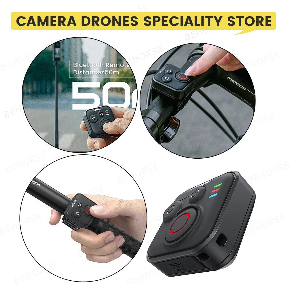 Controle remoto universal bluetooth 50m para insta360 x5/x4/ace/ace pro 2/gopro hero 13/12/10 acessórios para câmera de ação à prova d'água
