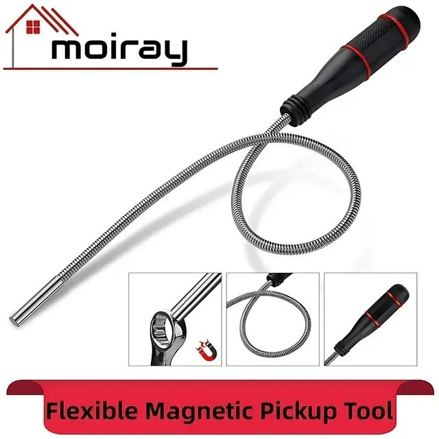 Elastyczne narzędzie do podnoszenia magnetycznego 25-calowy elastyczny magnes Bend-It Snake Pick-Up Zginany kij do odzyskiwania śmieci/kluczy/śrub, nakrętek