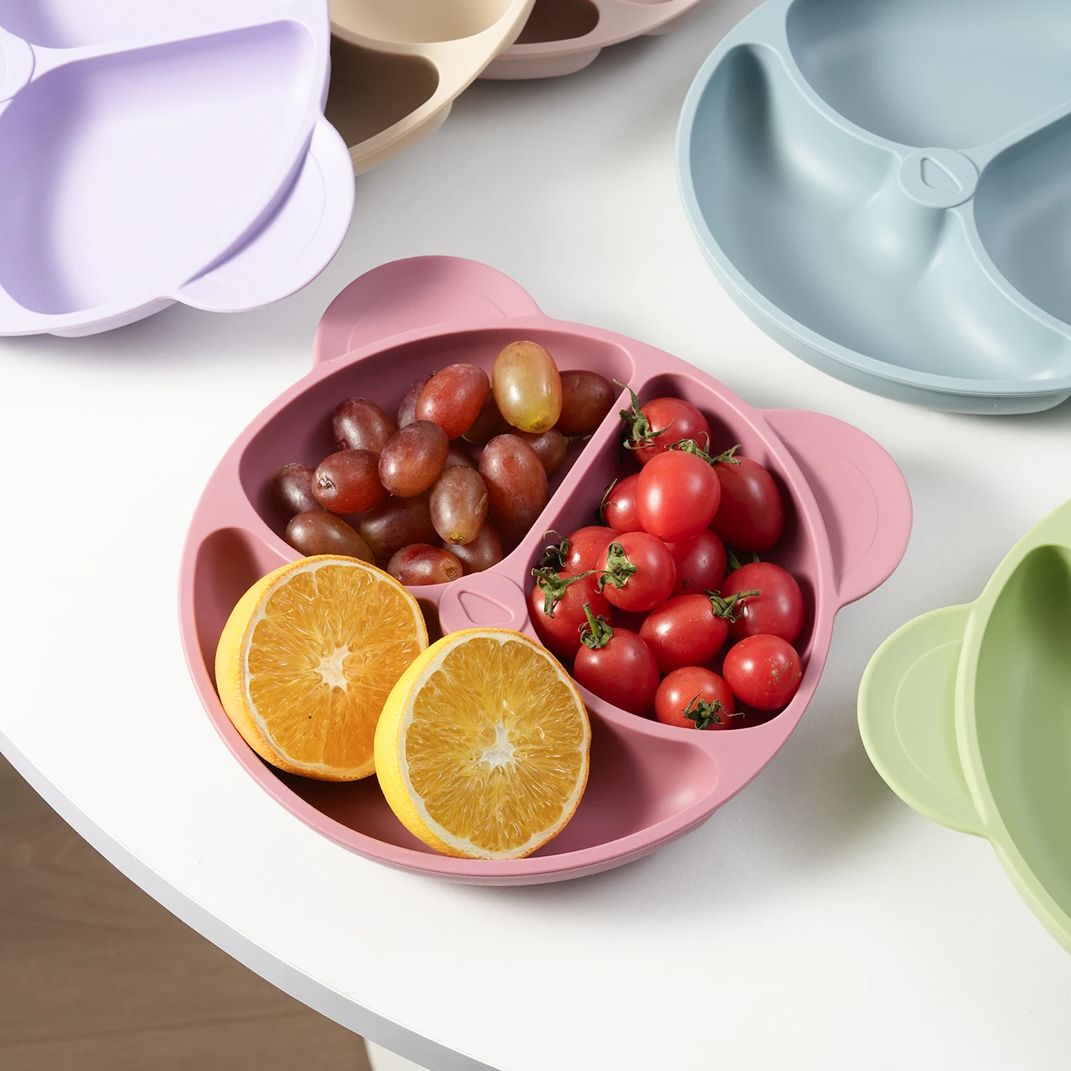 

Силиконовая тарелка для кормления малышей с присоской, 1 шт., обучающая миска для малышей, без BPA, для самостоятельного прикорма, посуда для кормления