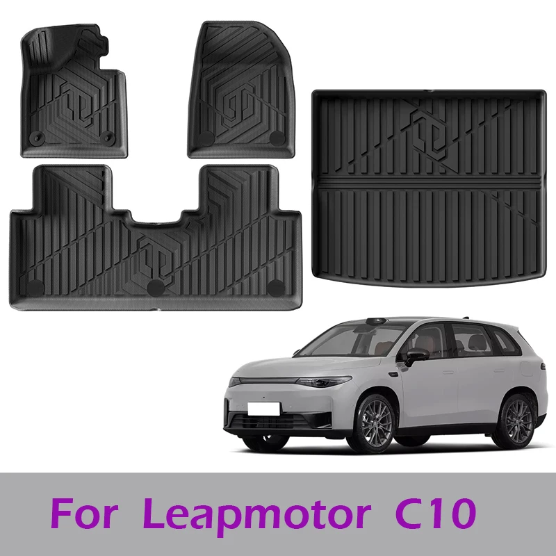 LHD Car Floor Mats For Leapmotor C10 2024 2025 Cargo Liners Waterproof Non-slip Seat Back Protector Trunk Mats Car Carpets