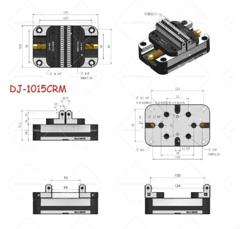 4/5 Axis Multi-Station Self Centering Quick Clamping Fixture Precision Machining Positioning Vice