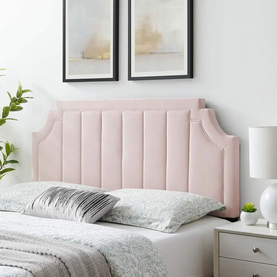 

Alyona Channel Tufted Performance Velvet Twin Headboard in Pink