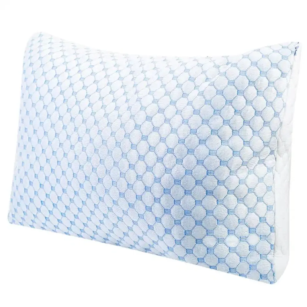 Cooling Memory Foam Pillow Ventilated Soft Bed Pillow with Cooling Gel Infused Memory Foam Heat Moisture Reducing Cooling Fiber