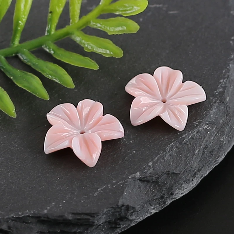 Coquillage de Conque Rose Naturel, Fleur Carimplantée, Paire de Perles Assorties pour Bijoux de Direction, Vente en Gros, Cadeau de Bijoux, Boucle d'Oreille DIY, Bracelet