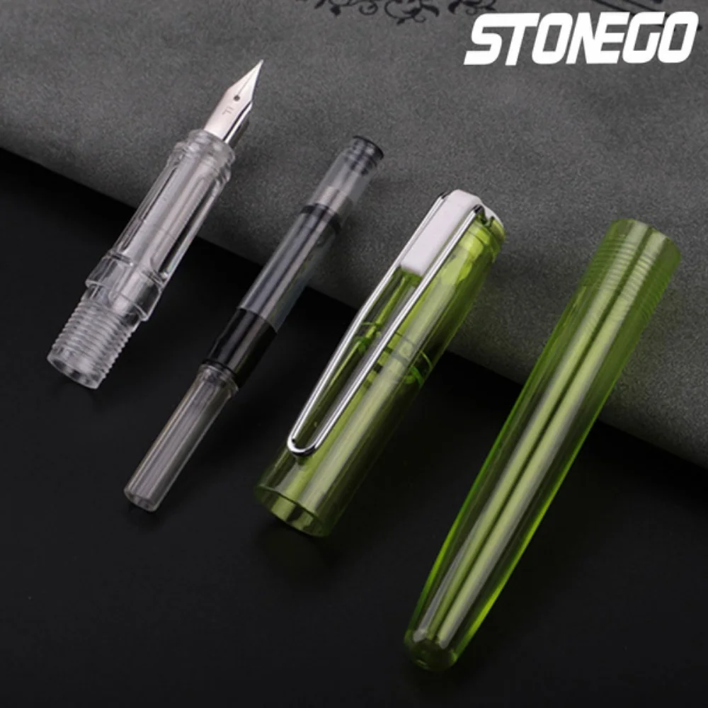 Colorful Transparent Fountain Pen for Students and Office Use Positive Posture Writing Tool