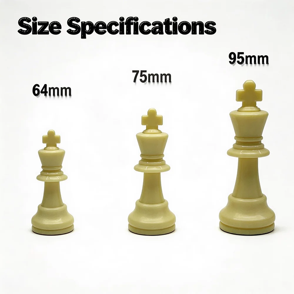 Luxury 32 Piece Chess Game High Quality King High 64mm 77mm 97mm Chess Game Medieval Chess Toys For Kids Game