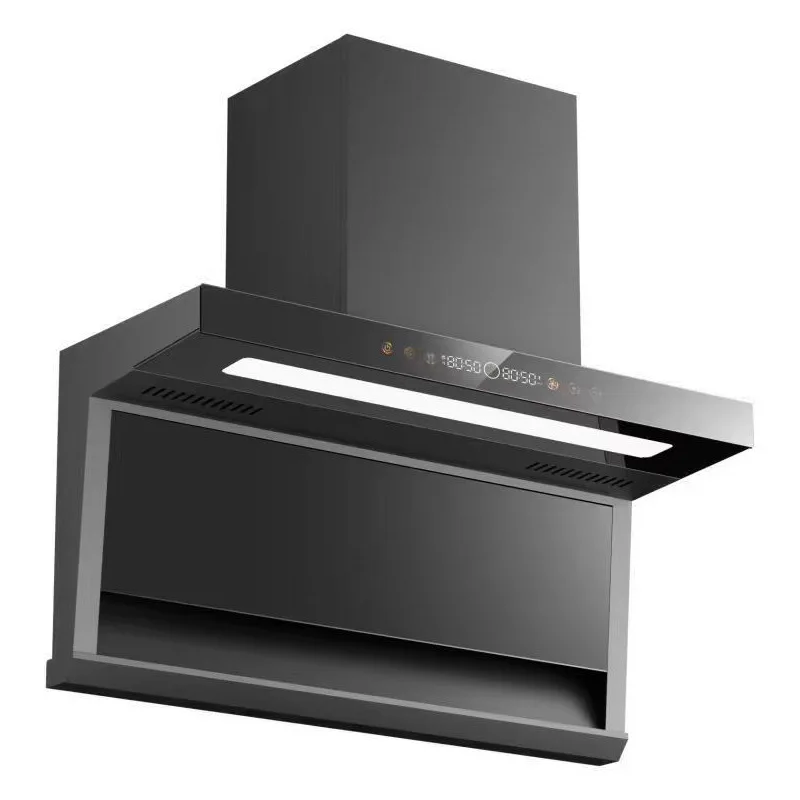 900mm English Version 220V Voice-controlled 7-shaped Range Hood Is Suitable for Family Hotel Kitchen Range Hoods