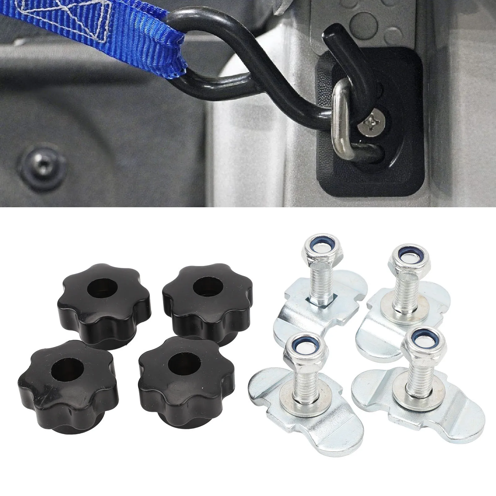 L Track Stud Fittings Carbon Steel 360 Degree Rotation L Track Tie Down System Kit for Truck Beds Trailers L Track Stud Fittings