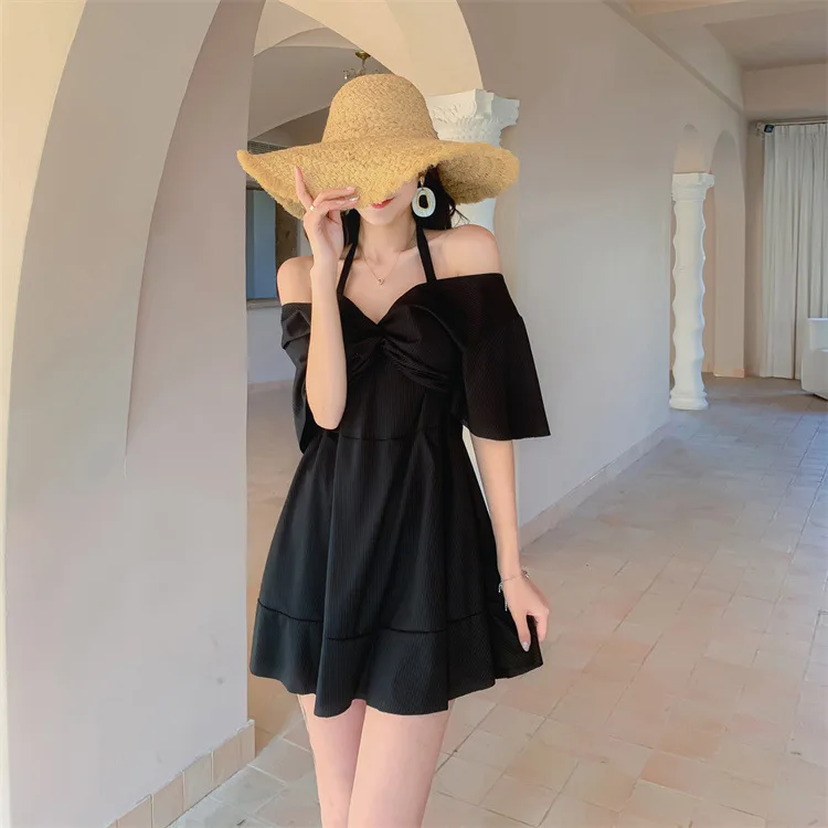 Traje de baño de una pieza para mujer, traje de baño profesional conservador que cubre el vientre y adelgaza, primavera caliente