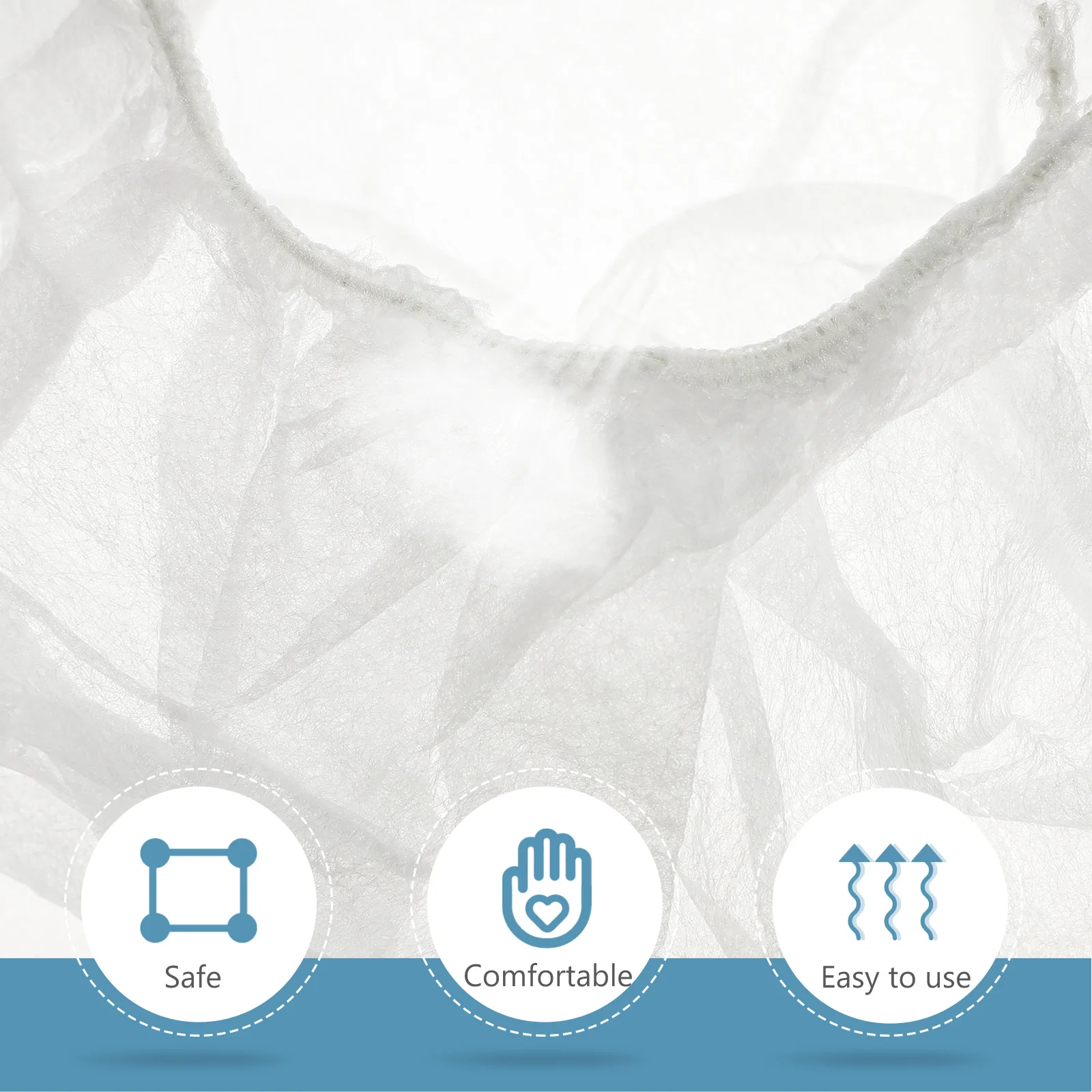 

100pcs Breathable Mushroom Cap Non-Woven Disposable Bouffant Caps Elastic Hair Net For Food Service Lab Surgery Workshop Nurses