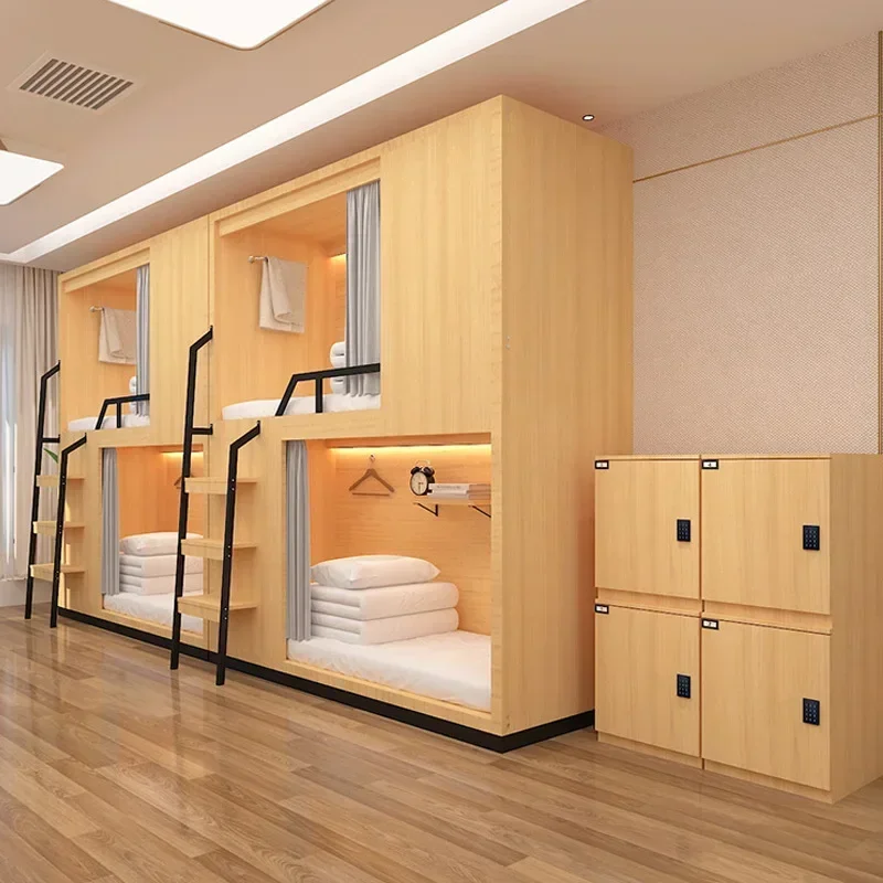 Hostel B&B bunk bed, space capsule, high and low bed, e-sports hotel, bunk bed, hostel hostel, bunk bed