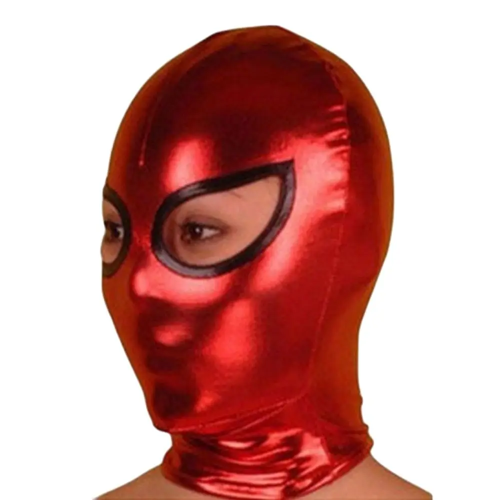 Open Cat's Eye Zentai Costume Metallic Shiny Hood Mask Halloween Adult kids sizes or customers setting