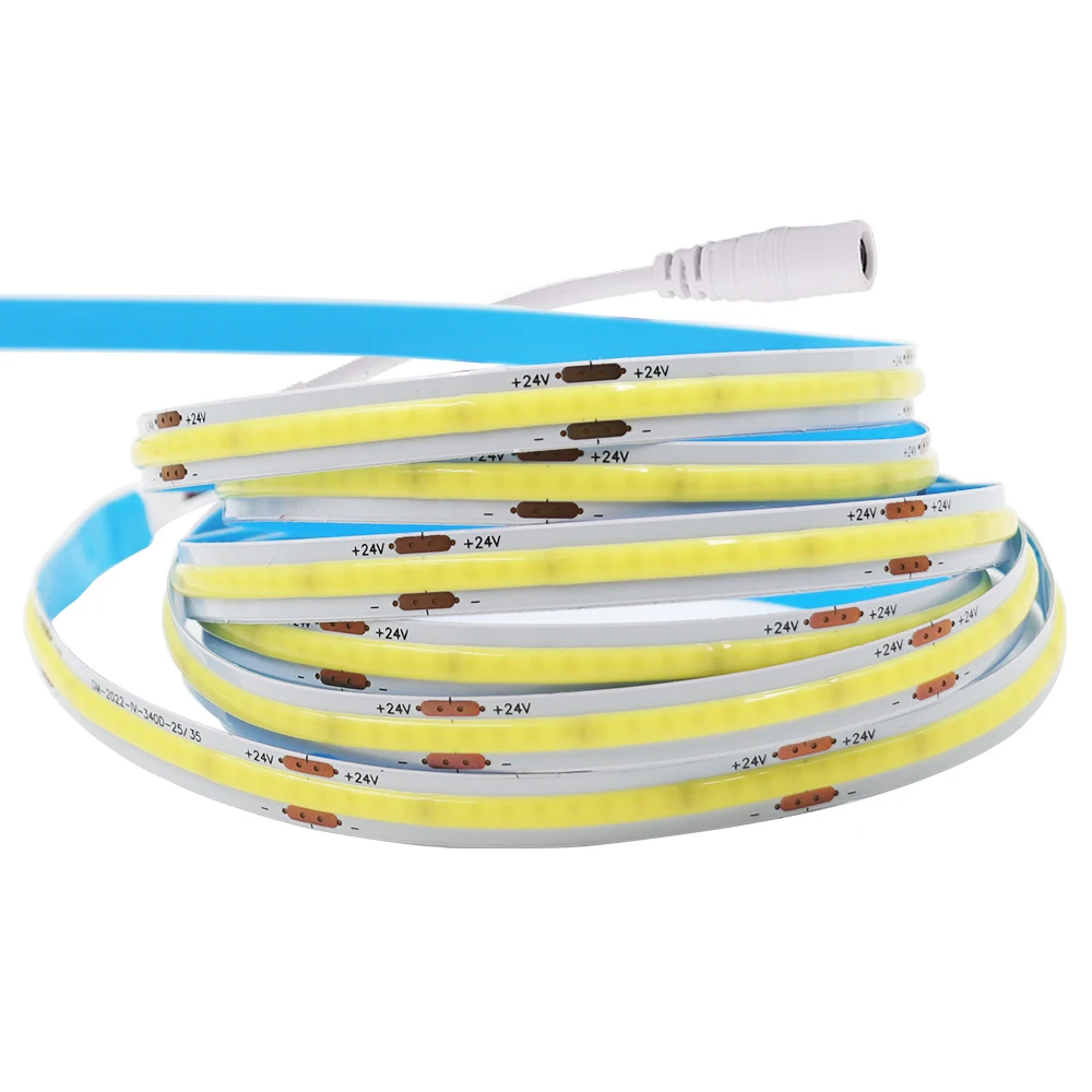 

320/480LEDs COB Light Strips 12V 24V RA90 High Density Flexible Ribbon Linear Lighting 3000K 4000K 6000K DIY Rope Lamp