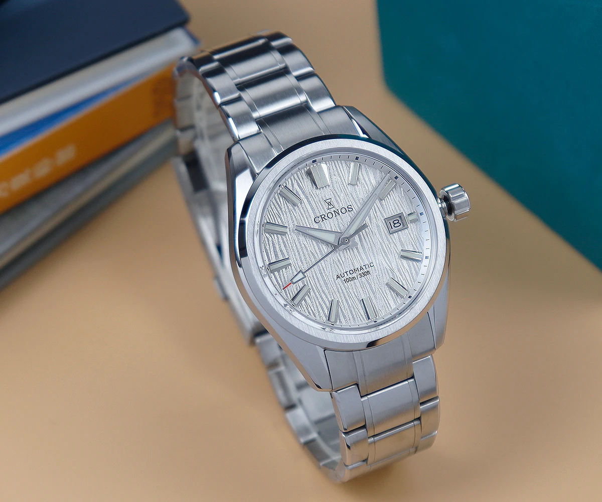 Cronos 새로운 39mm 질감 럭셔리 남성 비즈니스 드레스 시계 PT5000/SW200 자동 기계식 방수 100m L6037M V3