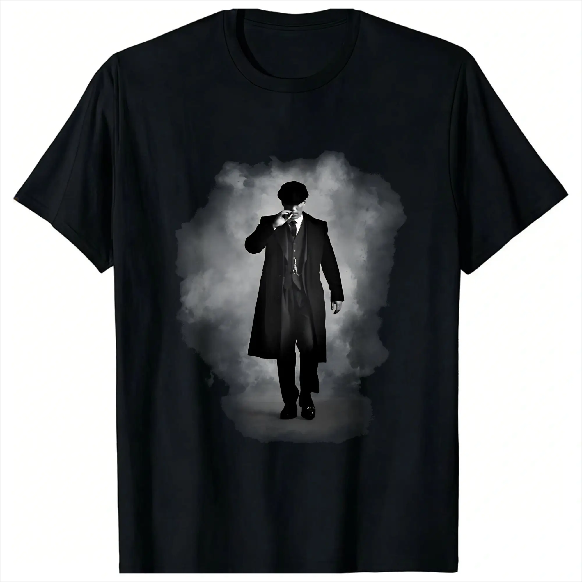 Streetwear T-Shirt Tommy walks and smokes Peakys Blinders Cotton T Shirts  Leisure Tshirt for Mens Summer Short Sleeve Top Tees