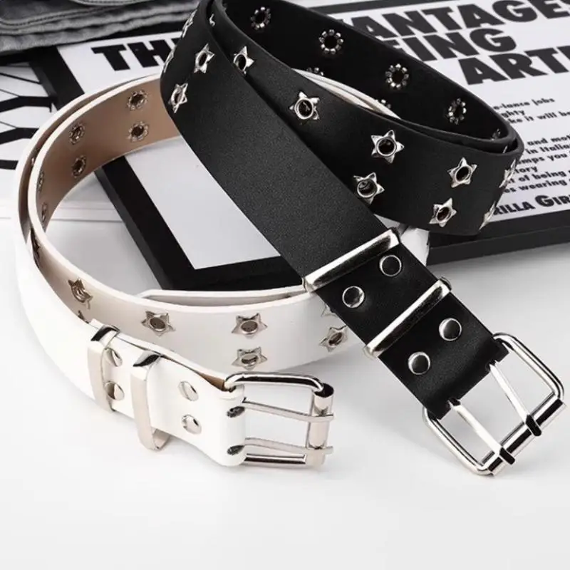 Женский ремень в стиле хип-хоп; Дизайн заклепки Y2K с игольной пряжкой; Пары идеально с уличными трендовыми джинсами