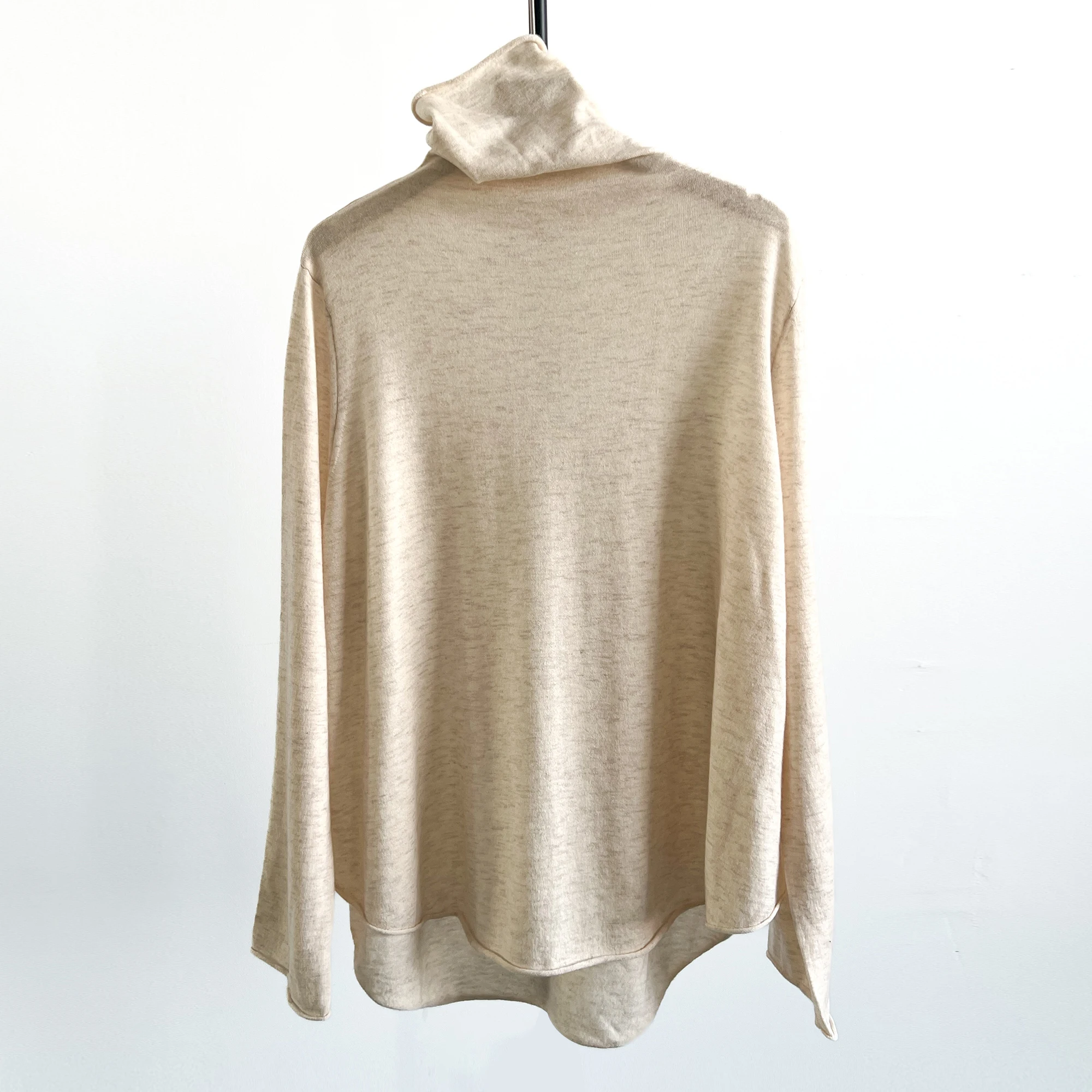 

PengPeng Home Wool High Collar Knitted Sweater Bot irt Soft Wool round Hemline Loose Fit Daily Wear Ladies Faion