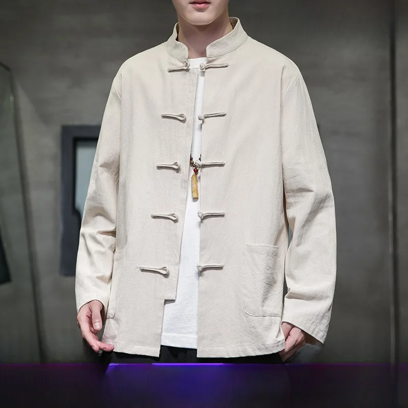 

Cotton Linen Chef Workwear Long Sve Men's Autumn Winter Chinese Sle Restaurant Hot Pot Hotel Special Retro Sle Clothing