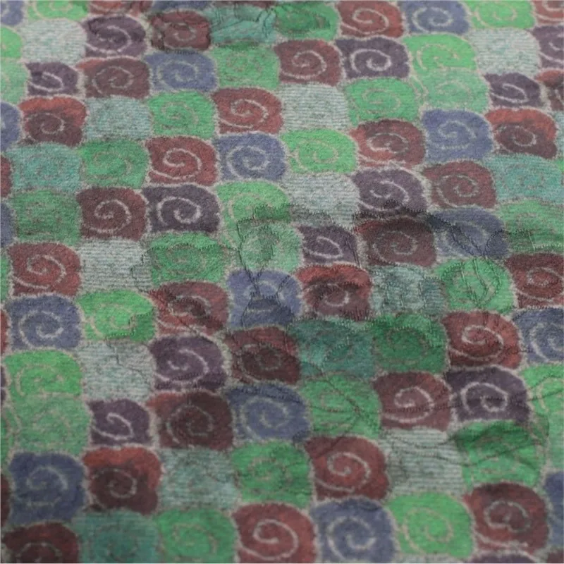 

A heavyweight jacquard fabric with Chinese trend fan pattern and an active gold-embossed printed