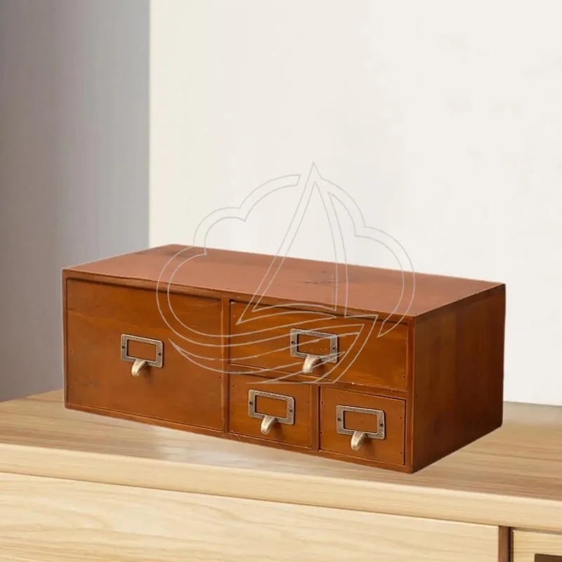

Wood writer organizer with drawer storage cabinet box desktop organizer