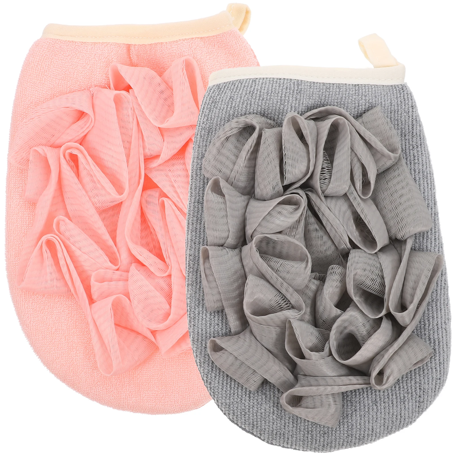 2pcs Bath Exfoliating Mitts Scrub Gloves For Shower Body Cleaning Portable Bathing Accessories Back Scrubbers Foaming Lather