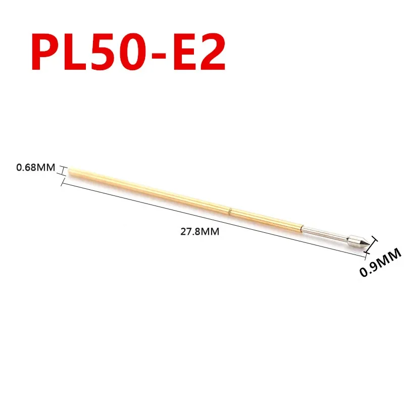 

100PCS/pack PL50-E2 Cone Head Spring Test Needle Outer Diameter 0.68mm Length 27.8mm for Testing