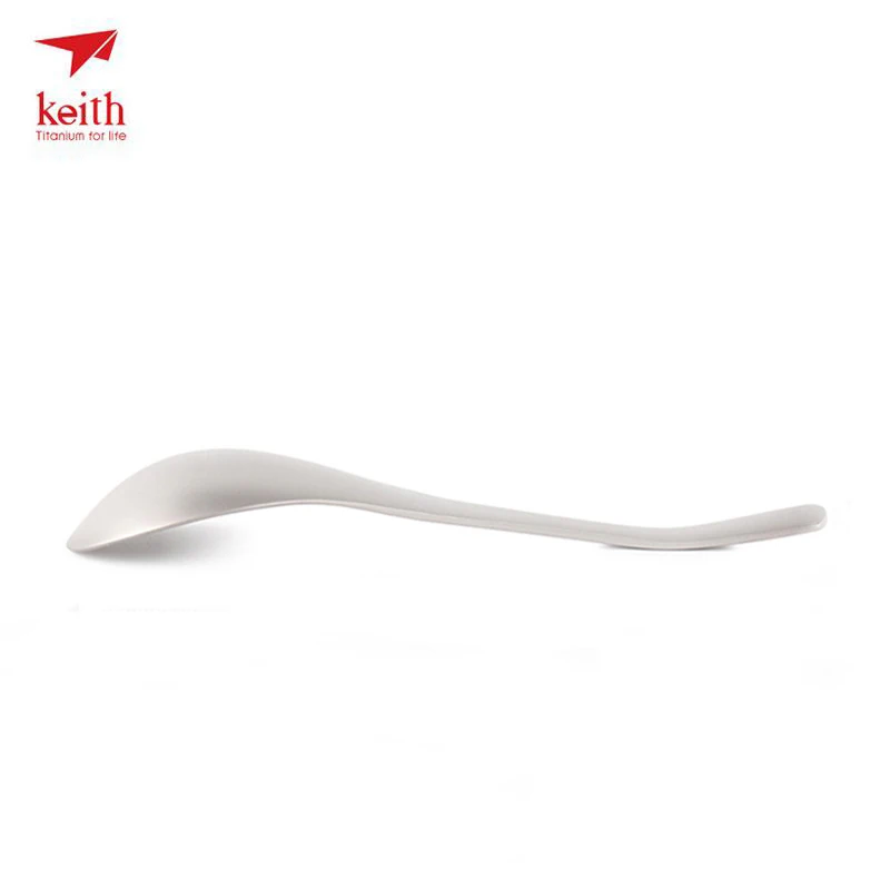 Keith Cutlery Titanium Outdoor Camping Hiking Picnic Titanium Spoon Flatware For Camping Tableware Equipment 170mm Ti5204