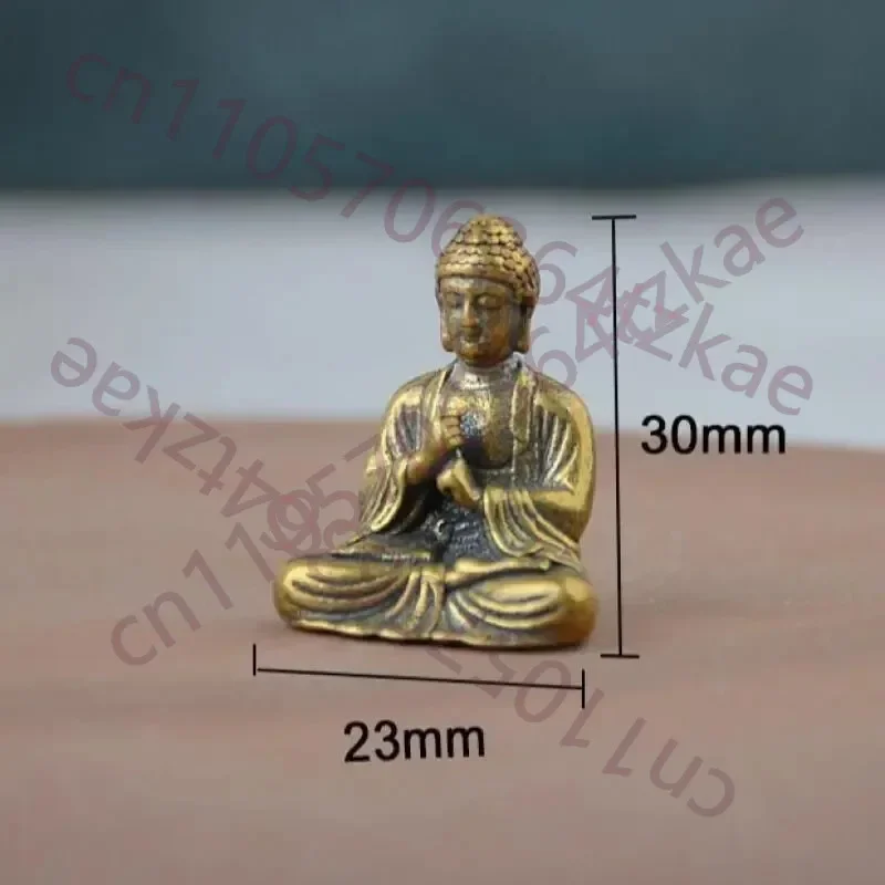 Solid Brass Rulaifo Bonze Mini Pocket Buddha Statue Table Bonsai Rockery Decor