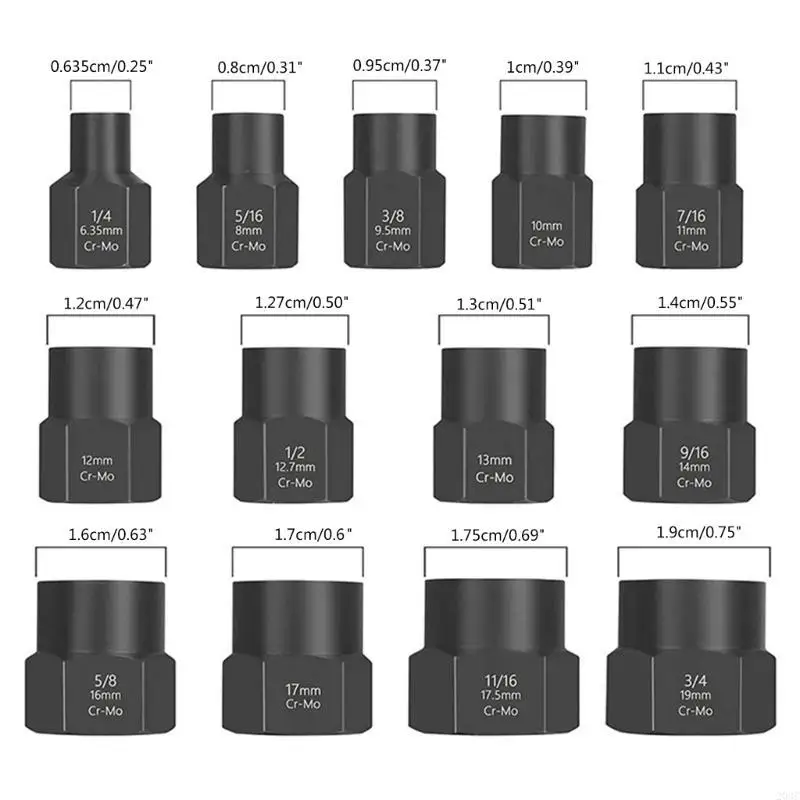 203C 13 шт., многофункциональный набор для снятия гаек с ударным болтом, инструмент для снятия гаек с торцевой головкой и для мм