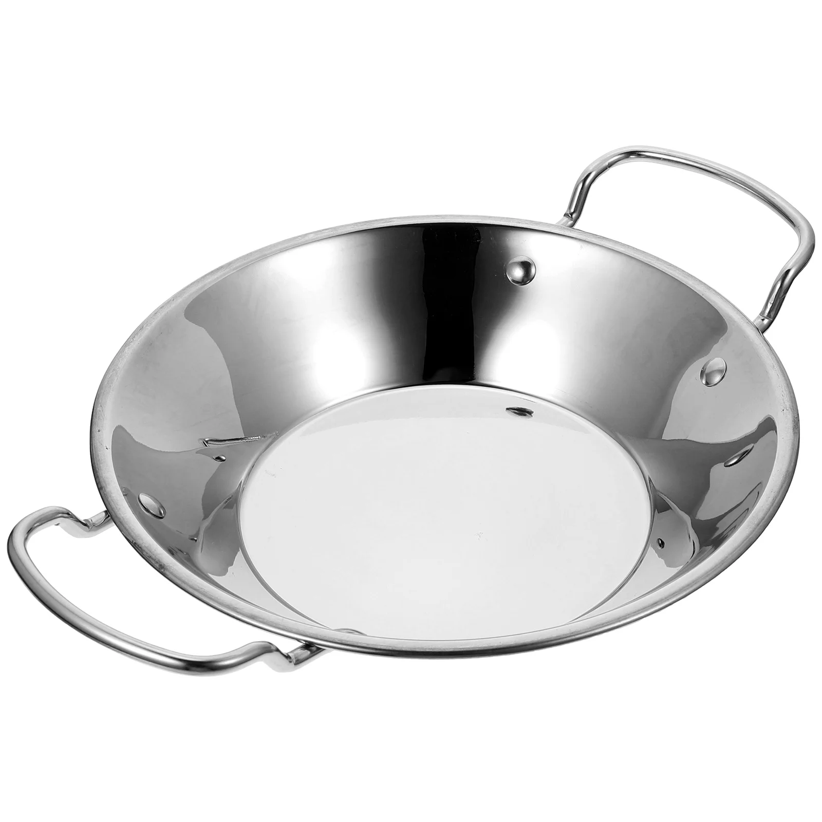 

Stainless Steel Pan 20cm Smooth Double Cooking Pot For Home Handles Kitchen Cookware Wok Hot Pot Griddle Food Vegetable