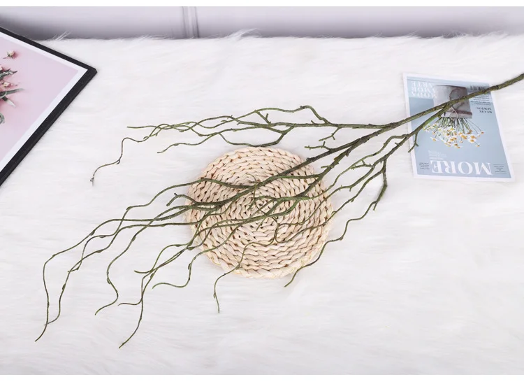 Künstlicher getrockneter Zweig, Rattan-Blumendekoration, 4 Gabeln, künstliche Blumenstiele, künstliche Blumen aus Kunststoff für DIY, Hochzeit, Zuhause, Zimmer, Tisch – Detail 8