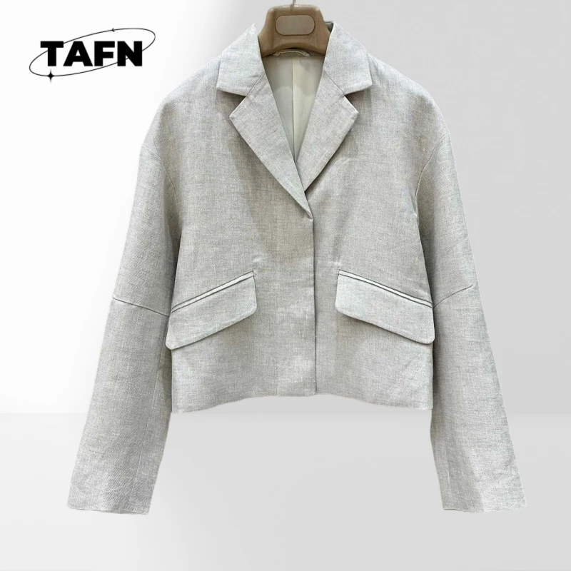 

25 популярных кашемировых теплых банкетных женских костюмов в европейском и американском стиле с v-образным вырезом, красивая универсальная модаA25303