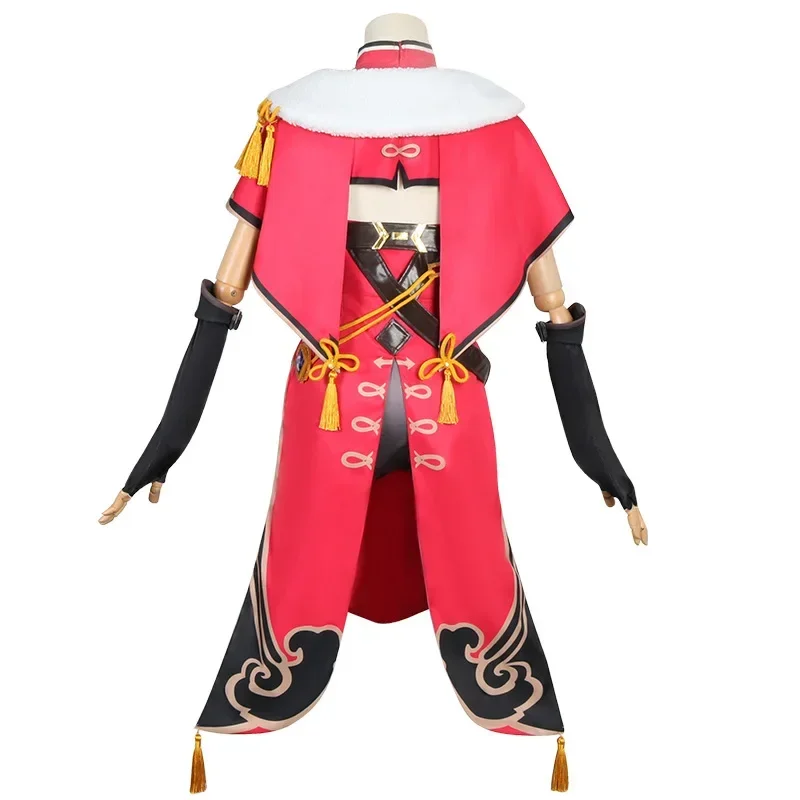 Disfraz de Genshin Impact Beidou para mujer, traje de Cosplay, vestido de Halloween, capa, conjunto completo, negro y rojo